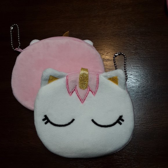 SALE! New Cute Plush Unicorn Coin Purse/Bag Tag - Picture 1 of 4